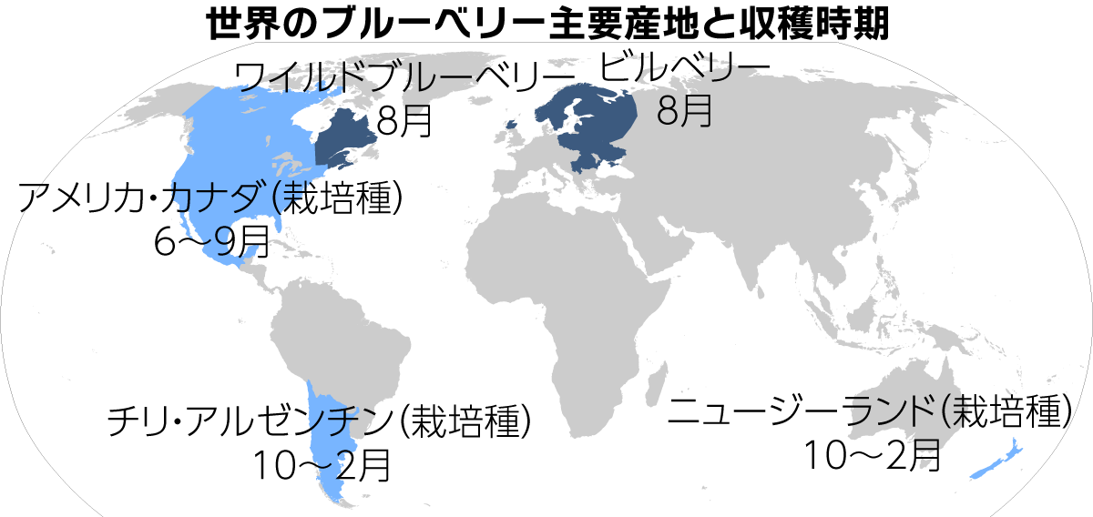 主要産地の収穫時期マップ